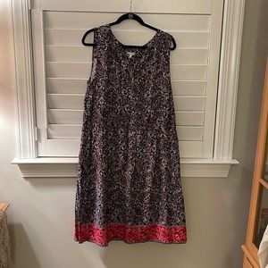 Talbots 16w red, white, blue dress